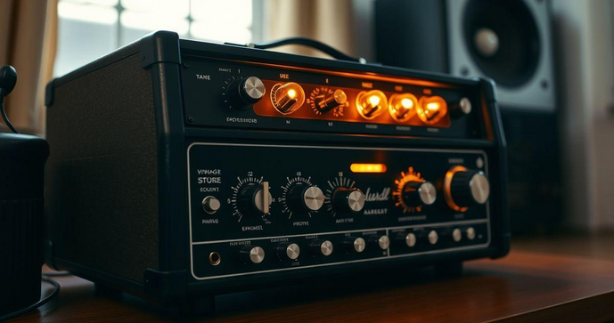 Amplificador de som antigo e suas caracter&iacute;sticas marcantes