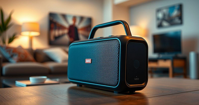 Amplificador Bluetooth Port&aacute;til que Transforma Seu Som em Qualidade Premium