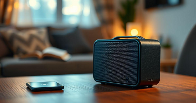 Mini amplificador de som bluetooth transforma sua experi&ecirc;ncia musical com qualidade e praticidade